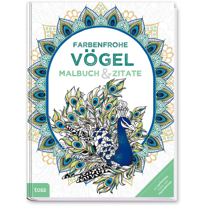 Farbenfrohe Vögel: Malbuch & Zitate