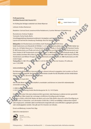 Prüfungstraining DaF B1 Zertifikat Deutsch/telc Deutsch B1