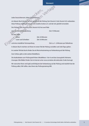 Prüfungstraining DaF A2 telc Deutsch A2
