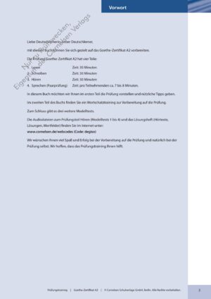 Prüfungstraining DaF A2 Goethe-Zertifikat A2