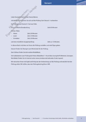 Prüfungstraining DaF A1 Start Deutsch 1