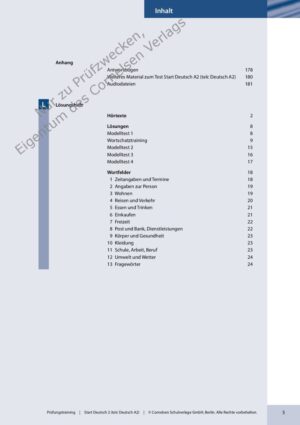 Prüfungstraining DaF A2 telc Deutsch A2