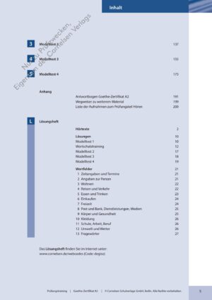 Prüfungstraining DaF A2 Goethe-Zertifikat A2