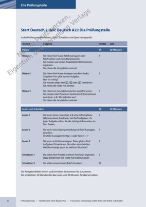 Prüfungstraining DaF A2 telc Deutsch A2