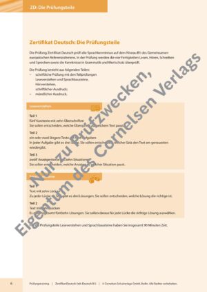Prüfungstraining DaF B1 Zertifikat Deutsch/telc Deutsch B1