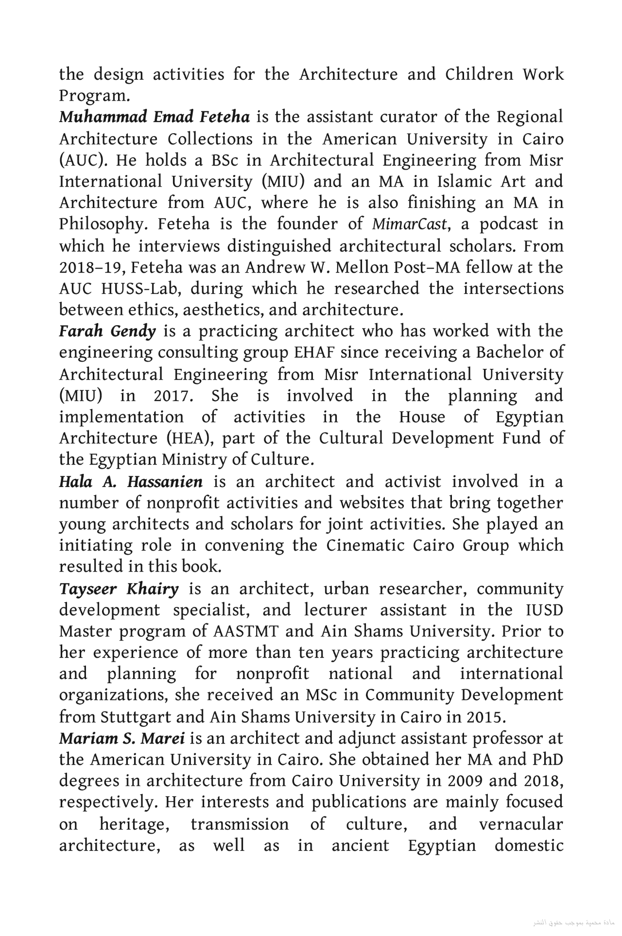 Cinematic Cairo (Egyptian Urban Modernity from Reel to Real)